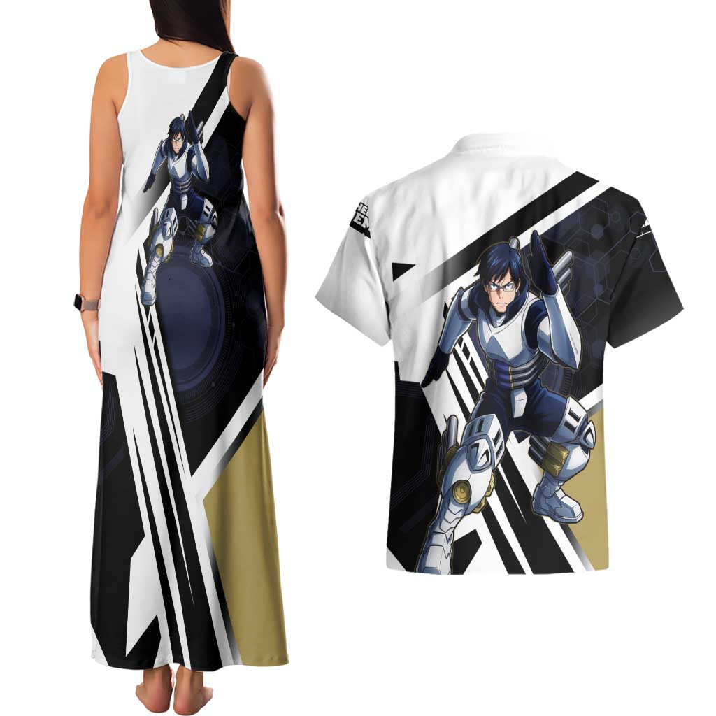 Tenya Iida Couples Matching Tank Maxi Dress and Hawaiian Shirt Dynamic Anime Action Illustration with Futuristic Hero Armor