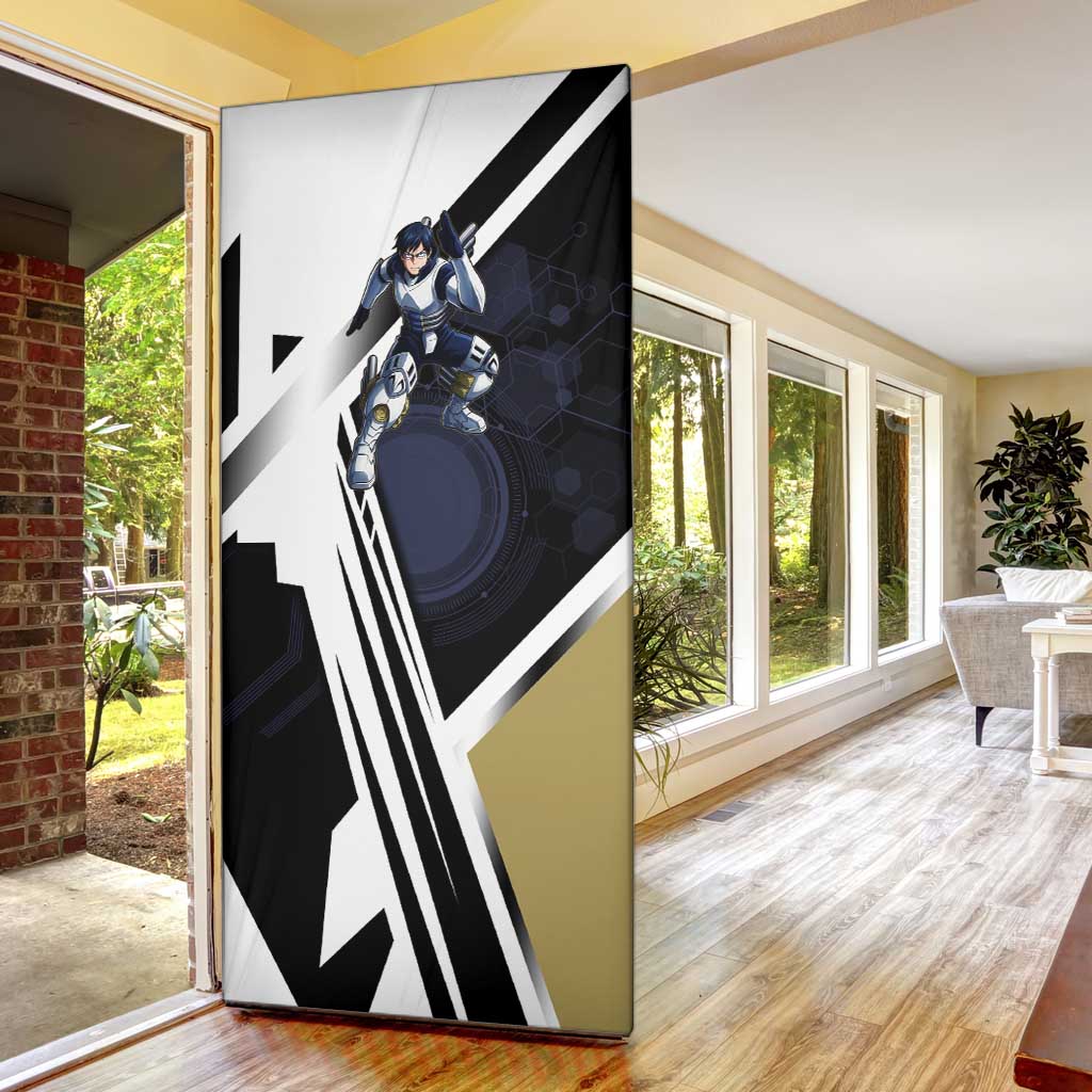 Tenya Iida Door Cover Dynamic Anime Action Illustration with Futuristic Hero Armor
