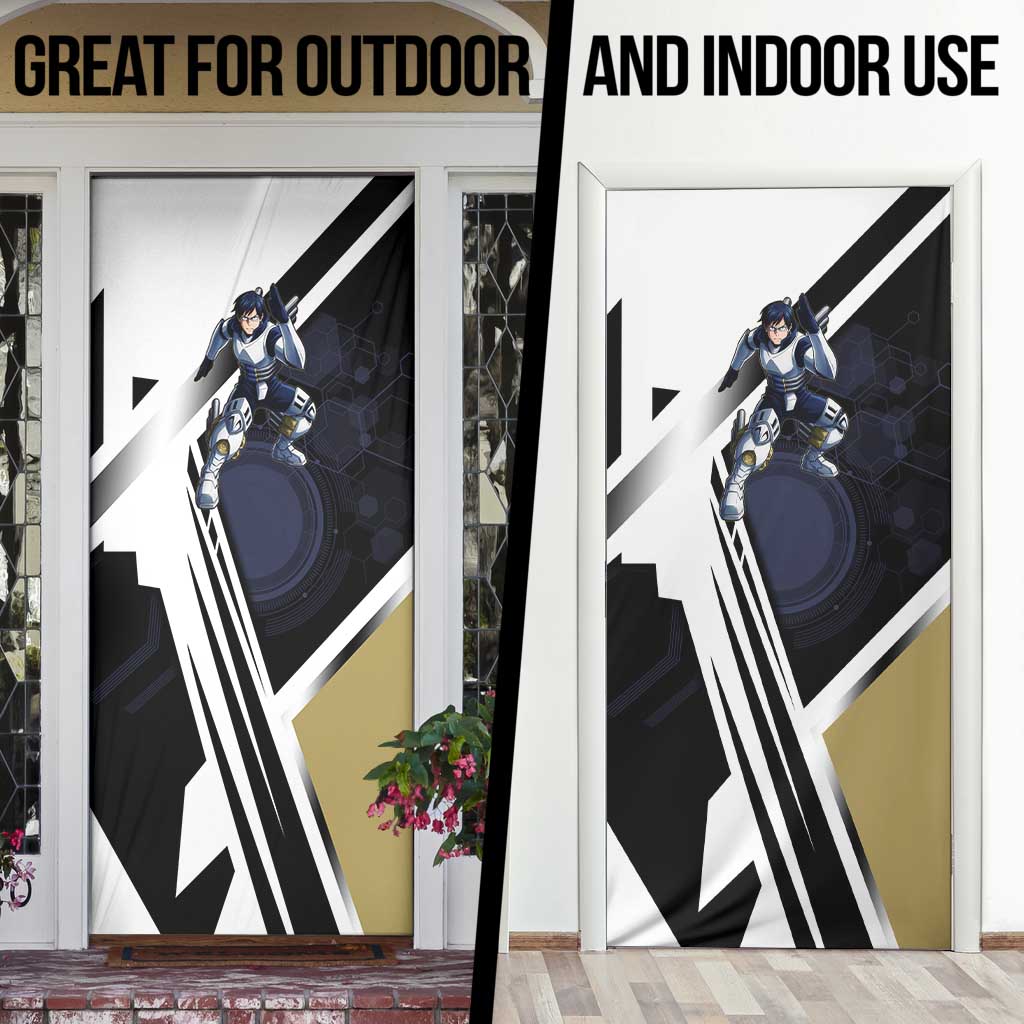 Tenya Iida Door Cover Dynamic Anime Action Illustration with Futuristic Hero Armor