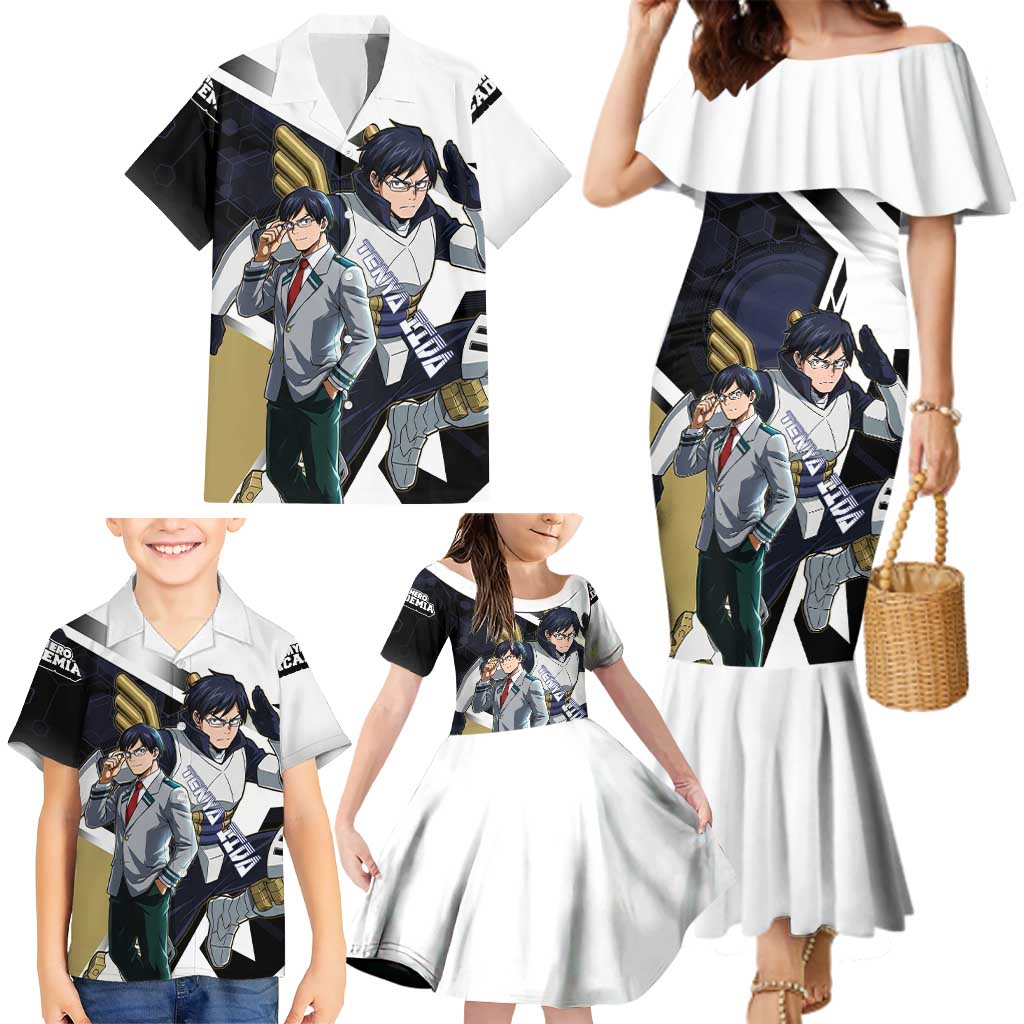 Tenya Iida Family Matching Mermaid Dress and Hawaiian Shirt Dynamic Anime Action Illustration with Futuristic Hero Armor