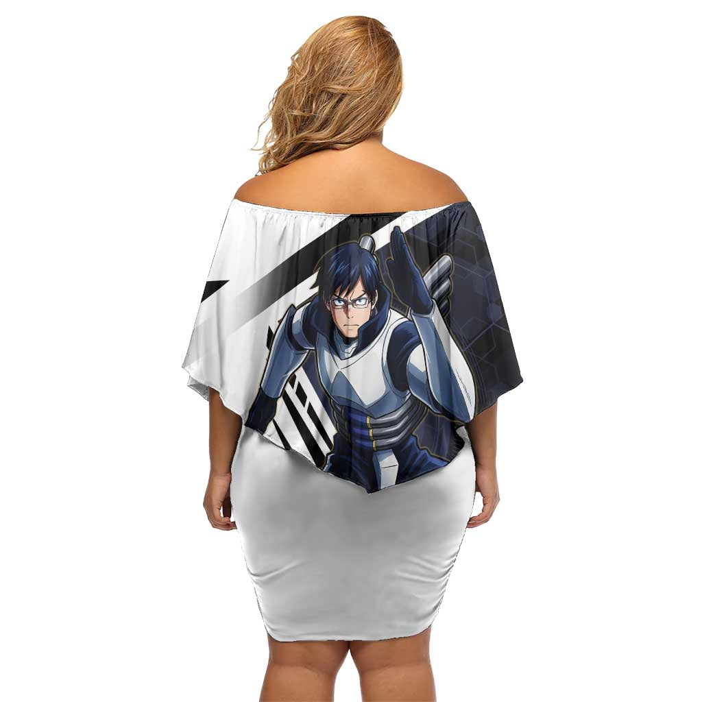 Tenya Iida Family Matching Off Shoulder Short Dress and Hawaiian Shirt Dynamic Anime Action Illustration with Futuristic Hero Armor