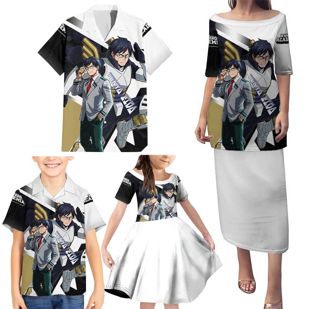 Tenya Iida Family Matching Puletasi and Hawaiian Shirt Dynamic Anime Action Illustration with Futuristic Hero Armor