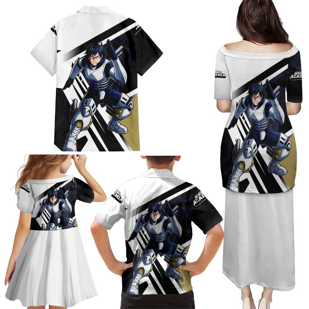 Tenya Iida Family Matching Puletasi and Hawaiian Shirt Dynamic Anime Action Illustration with Futuristic Hero Armor