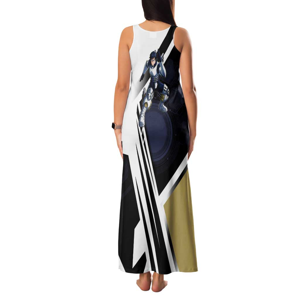 Tenya Iida Family Matching Tank Maxi Dress and Hawaiian Shirt Dynamic Anime Action Illustration with Futuristic Hero Armor