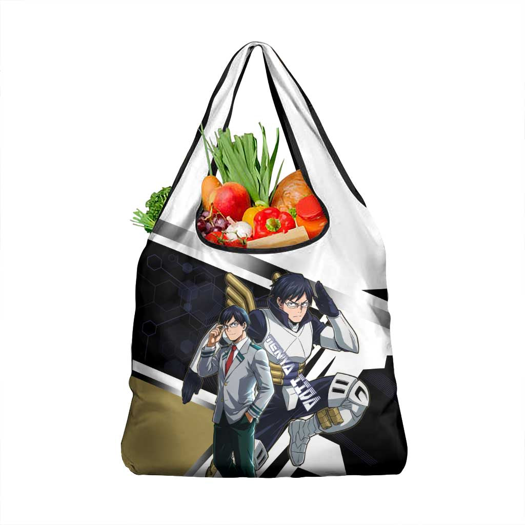 Tenya Iida Grocery Bag Dynamic Anime Action Illustration with Futuristic Hero Armor