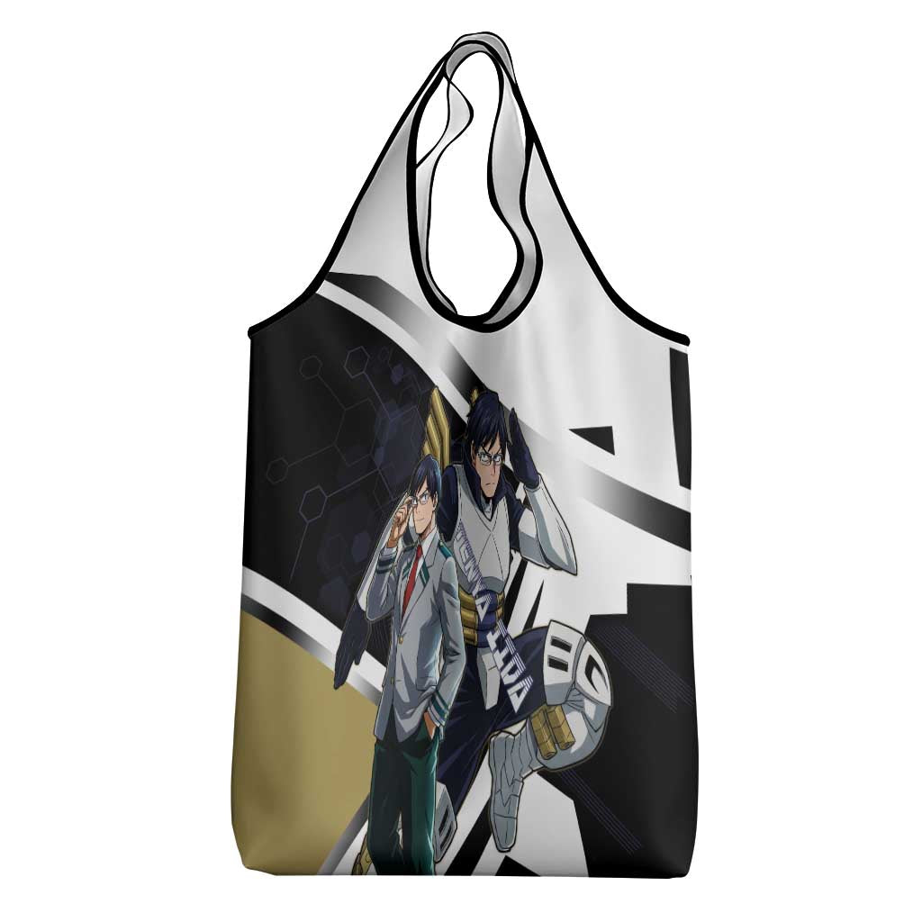 Tenya Iida Grocery Bag Dynamic Anime Action Illustration with Futuristic Hero Armor