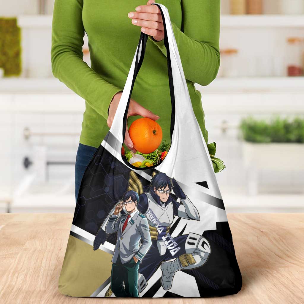 Tenya Iida Grocery Bag Dynamic Anime Action Illustration with Futuristic Hero Armor