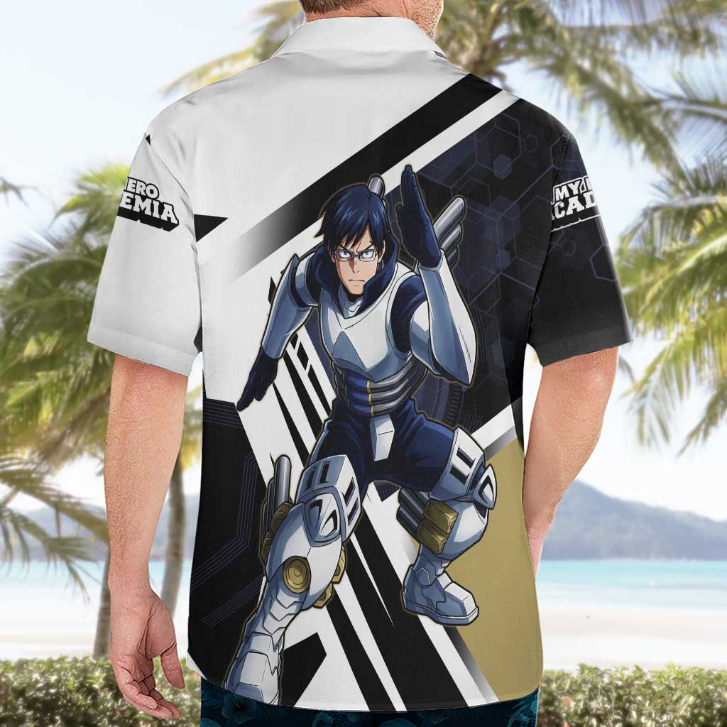 Tenya Iida Hawaiian Shirt Dynamic Anime Action Illustration with Futuristic Hero Armor