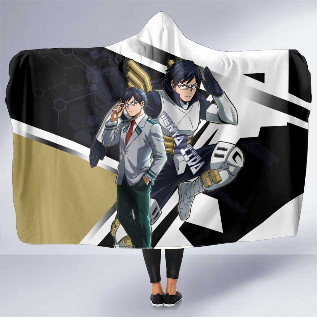 Tenya Iida Hooded Blanket Dynamic Anime Action Illustration with Futuristic Hero Armor