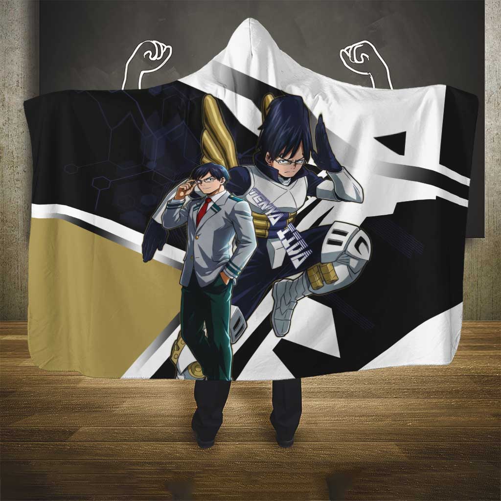 Tenya Iida Hooded Blanket Dynamic Anime Action Illustration with Futuristic Hero Armor