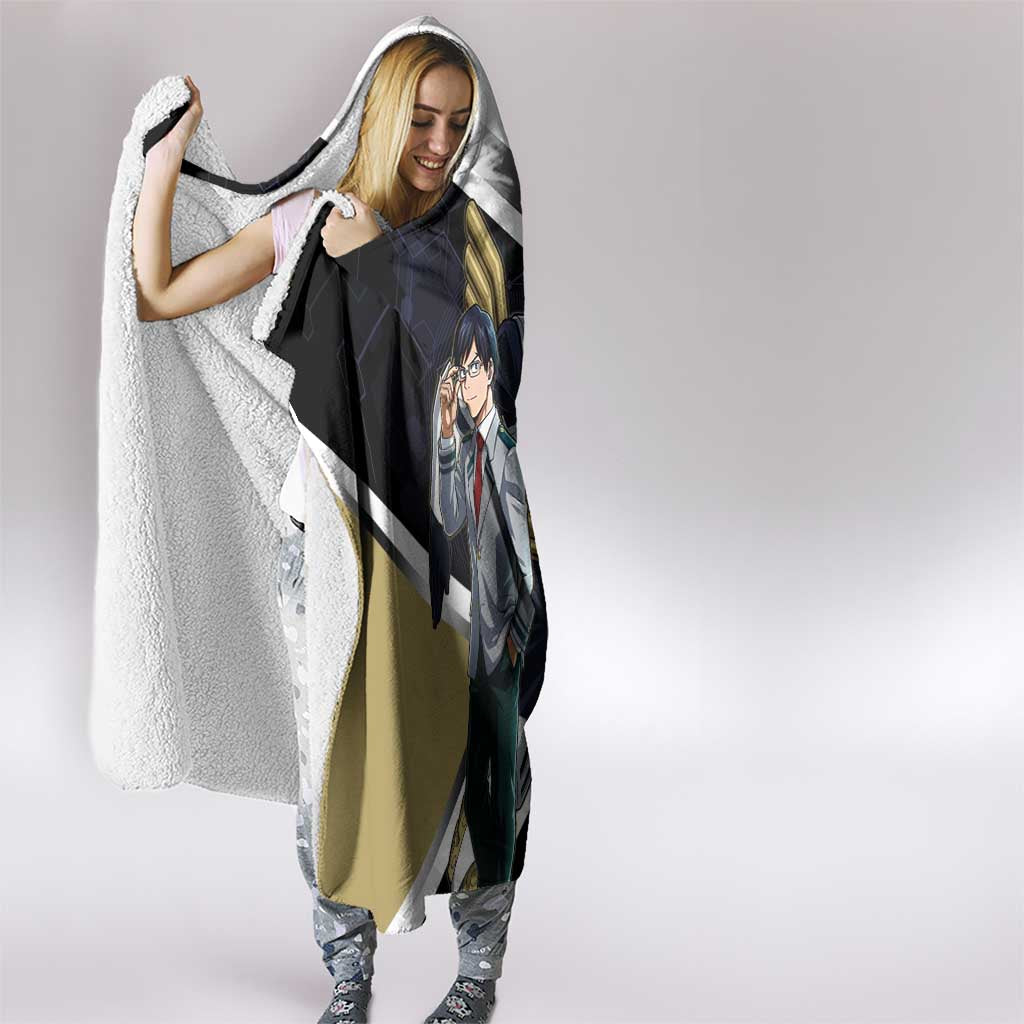 Tenya Iida Hooded Blanket Dynamic Anime Action Illustration with Futuristic Hero Armor