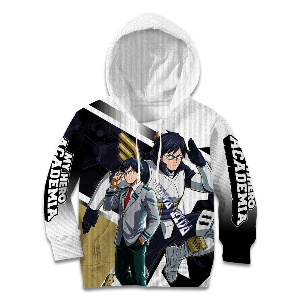 Tenya Iida Kid Hoodie Dynamic Anime Action Illustration with Futuristic Hero Armor