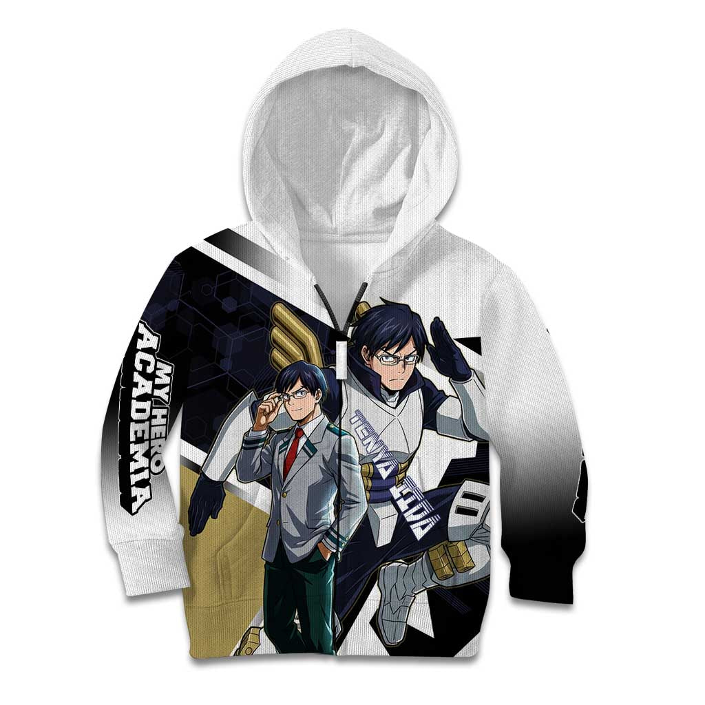Tenya Iida Kid Hoodie Dynamic Anime Action Illustration with Futuristic Hero Armor
