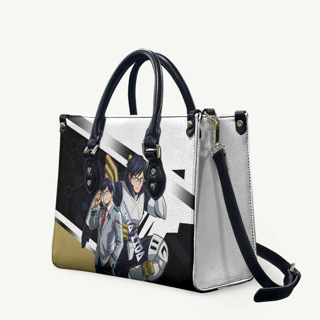 Tenya Iida Leather Bag Dynamic Anime Action Illustration with Futuristic Hero Armor