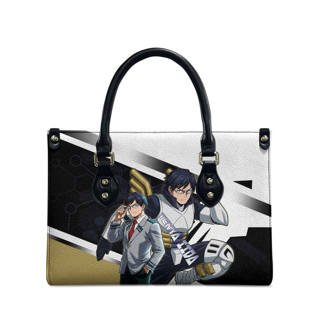 Tenya Iida Leather Bag Dynamic Anime Action Illustration with Futuristic Hero Armor