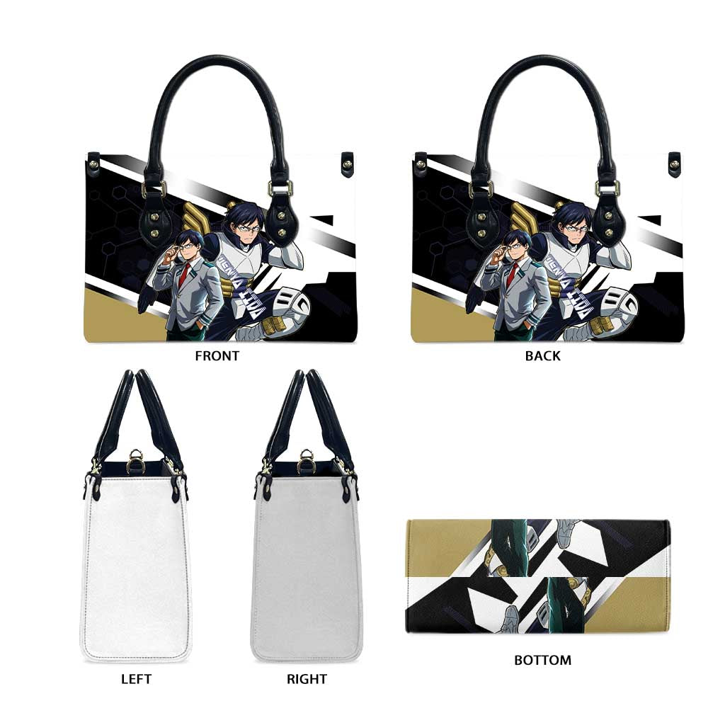 Tenya Iida Leather Bag Dynamic Anime Action Illustration with Futuristic Hero Armor