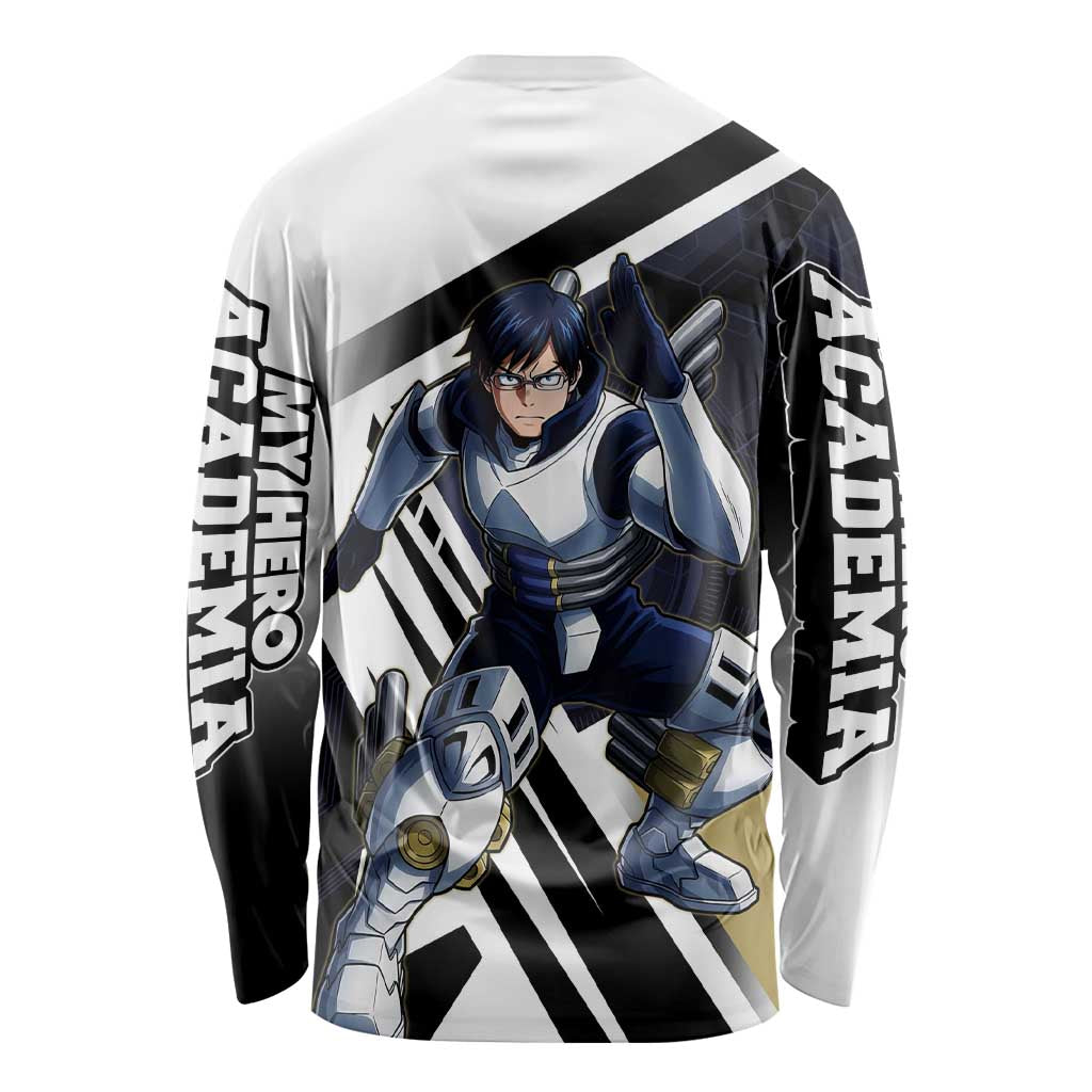 Tenya Iida Long Sleeve Shirt Dynamic Anime Action Illustration with Futuristic Hero Armor