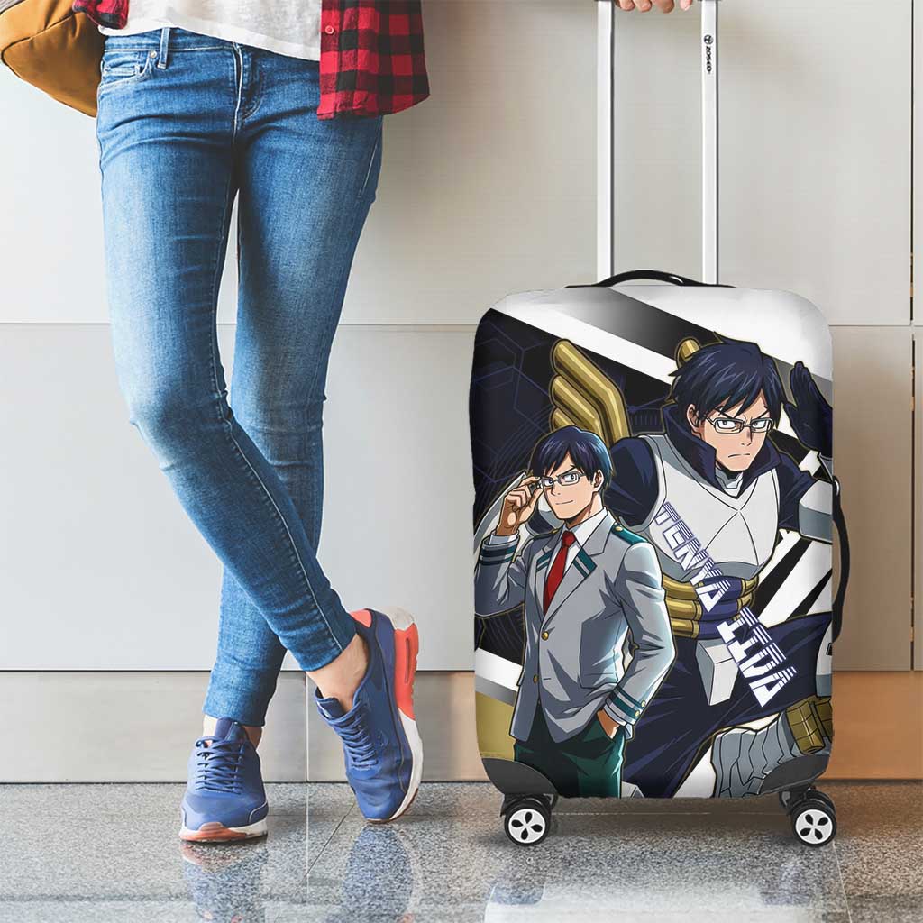 Tenya Iida Luggage Cover Dynamic Anime Action Illustration with Futuristic Hero Armor
