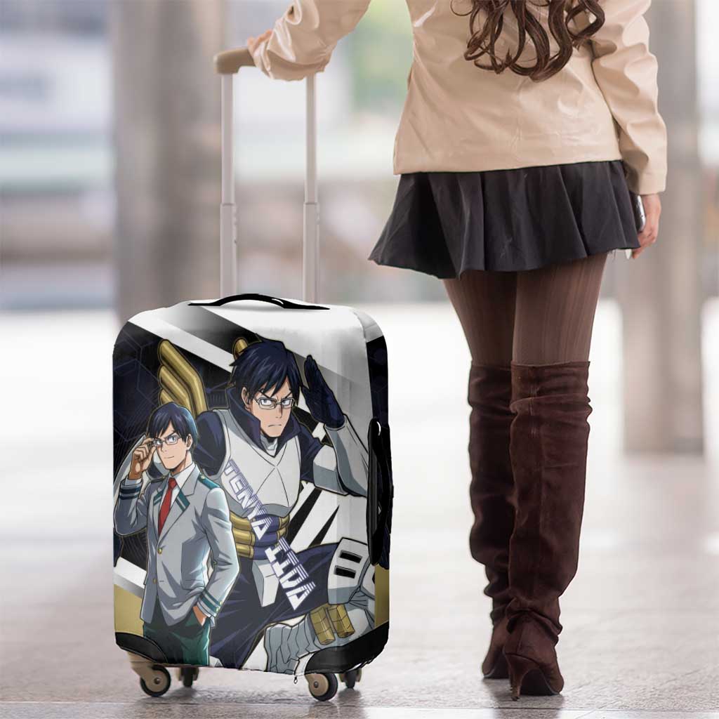 Tenya Iida Luggage Cover Dynamic Anime Action Illustration with Futuristic Hero Armor