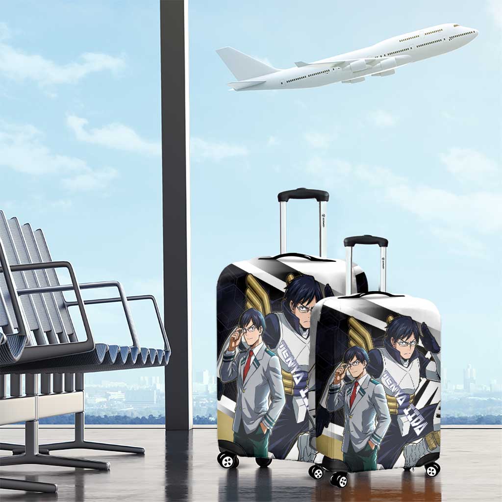 Tenya Iida Luggage Cover Dynamic Anime Action Illustration with Futuristic Hero Armor