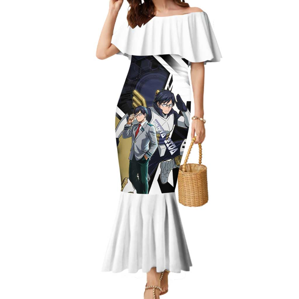 Tenya Iida Mermaid Dress Dynamic Anime Action Illustration with Futuristic Hero Armor