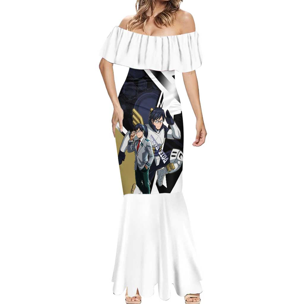Tenya Iida Mermaid Dress Dynamic Anime Action Illustration with Futuristic Hero Armor