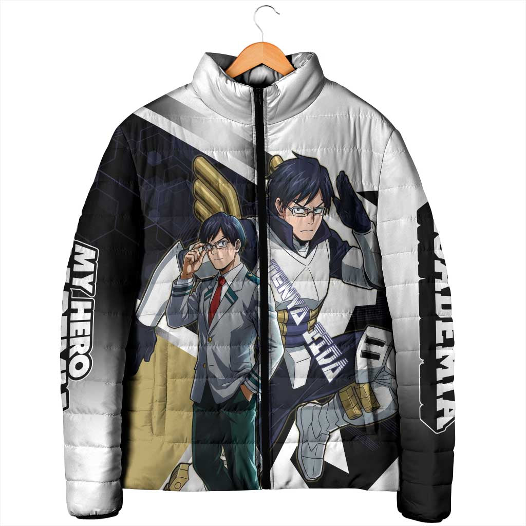 Tenya Iida Padded Jacket Dynamic Anime Action Illustration with Futuristic Hero Armor