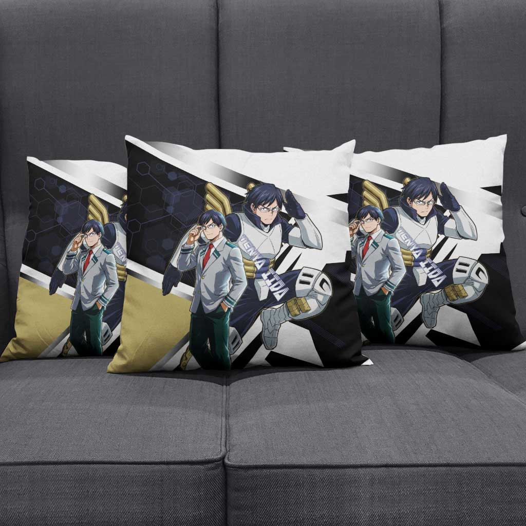 Tenya Iida Pillow Cover Dynamic Anime Action Illustration with Futuristic Hero Armor