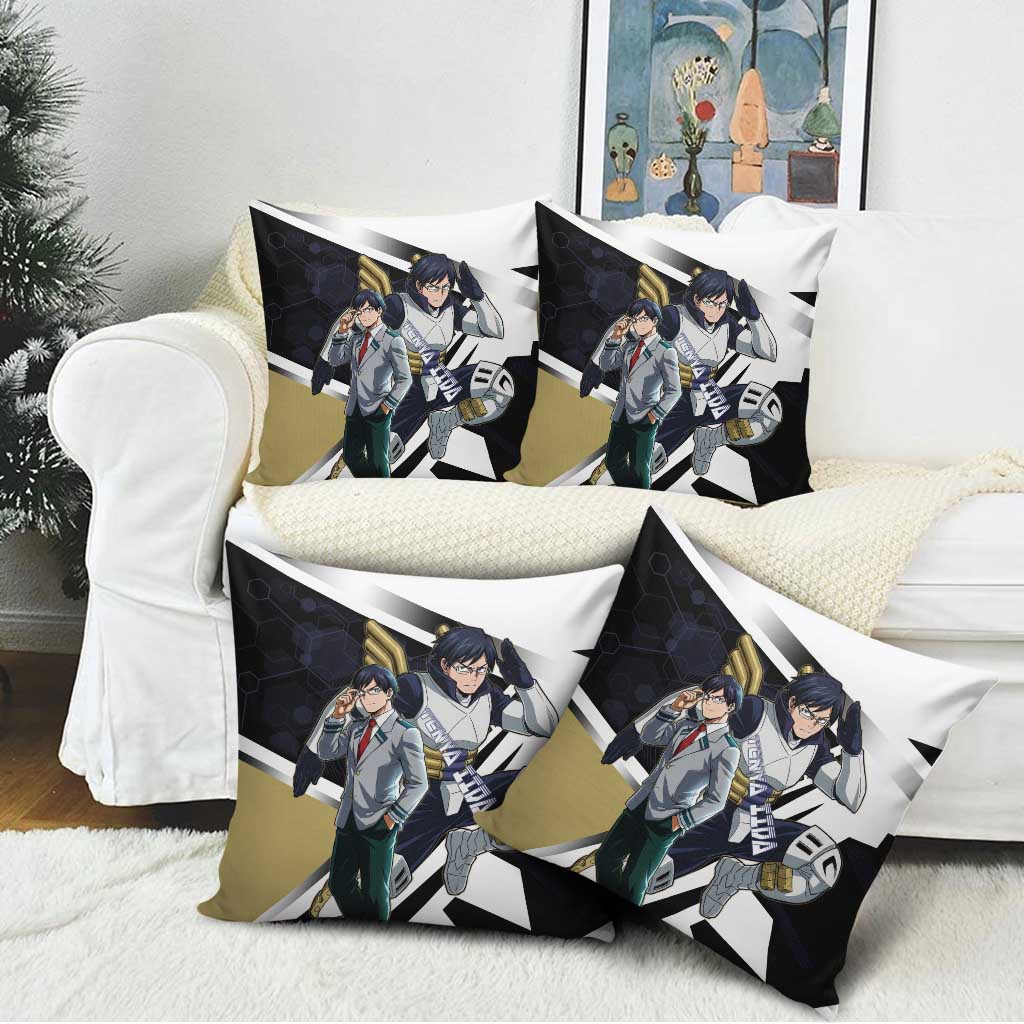 Tenya Iida Pillow Cover Dynamic Anime Action Illustration with Futuristic Hero Armor