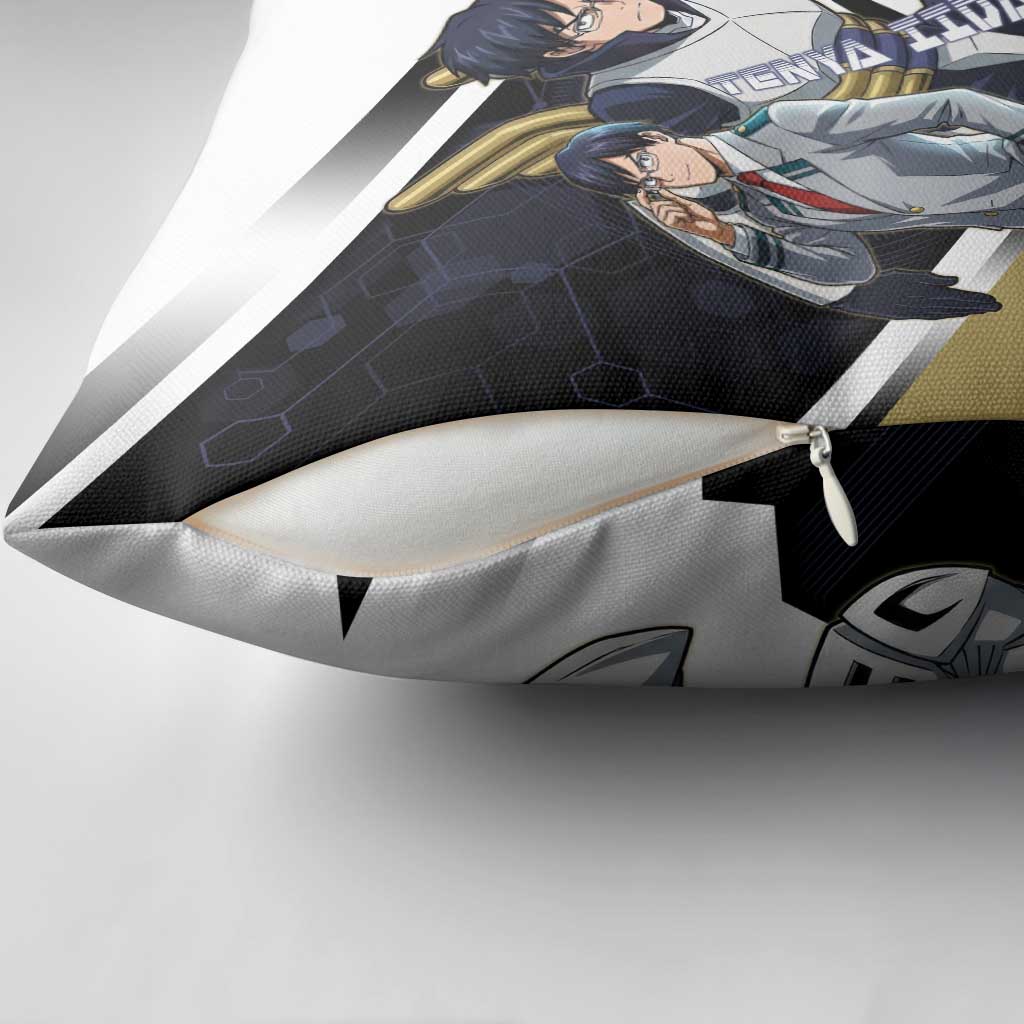Tenya Iida Pillow Cover Dynamic Anime Action Illustration with Futuristic Hero Armor