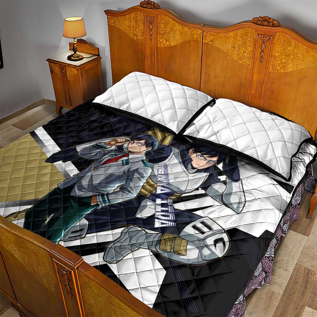 Tenya Iida Quilt Bed Set Dynamic Anime Action Illustration with Futuristic Hero Armor