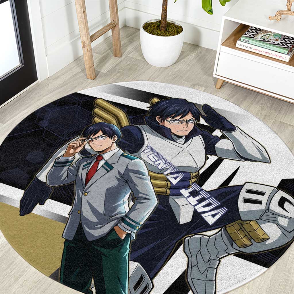 Tenya Iida Round Carpet Dynamic Anime Action Illustration with Futuristic Hero Armor