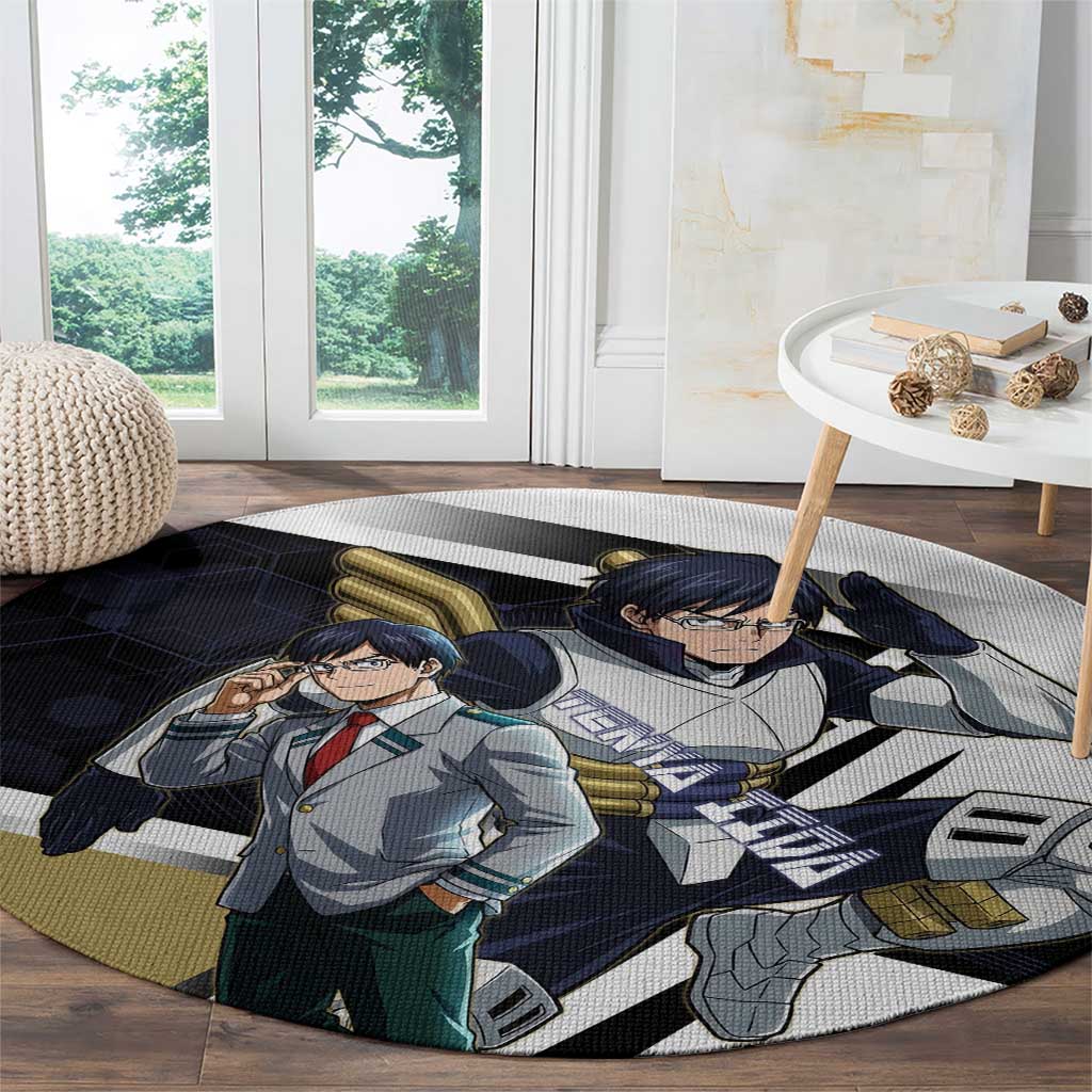 Tenya Iida Round Carpet Dynamic Anime Action Illustration with Futuristic Hero Armor