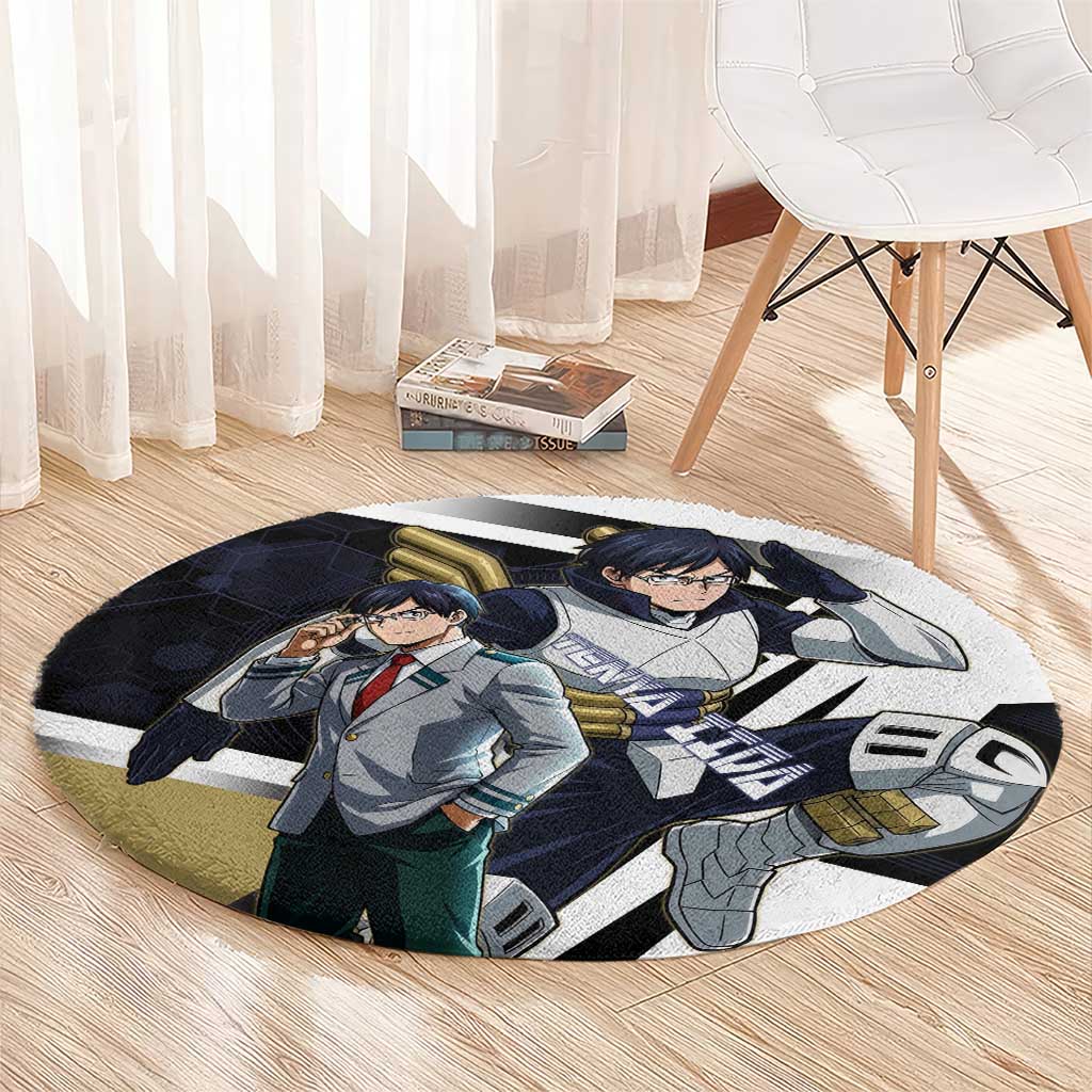 Tenya Iida Round Carpet Dynamic Anime Action Illustration with Futuristic Hero Armor