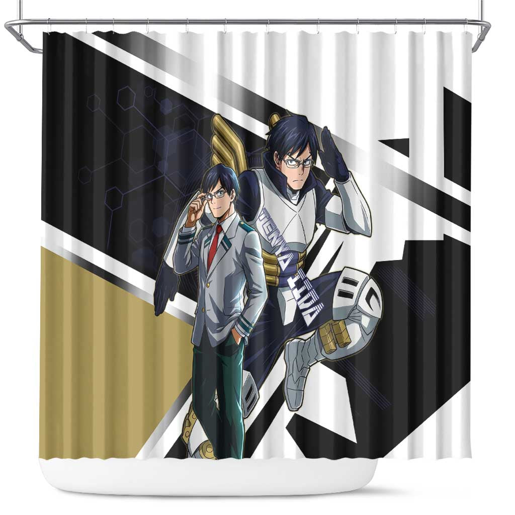 Tenya Iida Shower Curtain Dynamic Anime Action Illustration with Futuristic Hero Armor