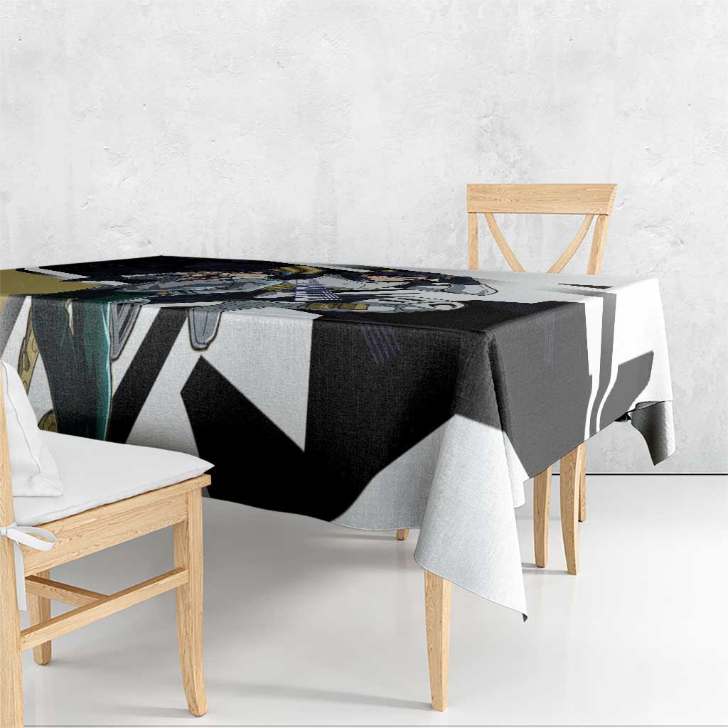 Tenya Iida Tablecloth Dynamic Anime Action Illustration with Futuristic Hero Armor