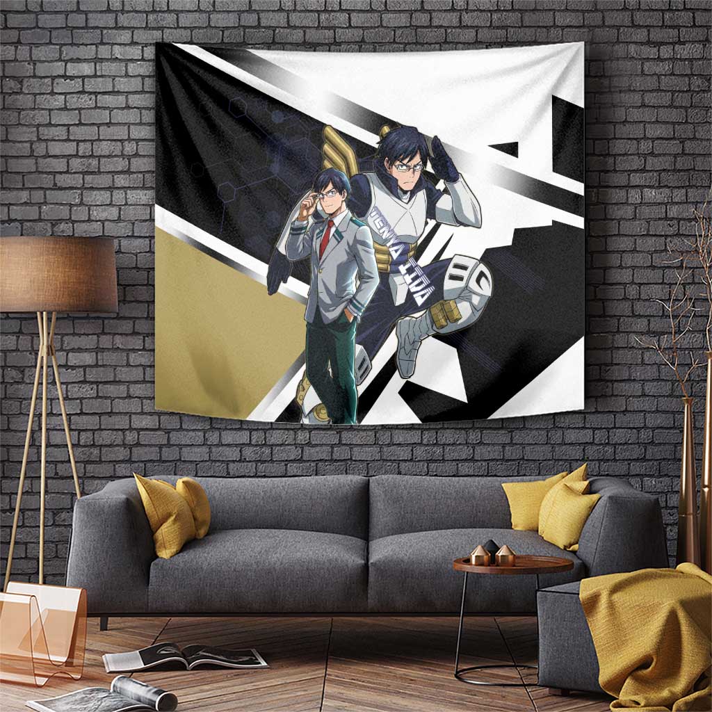 Tenya Iida Tapestry Dynamic Anime Action Illustration with Futuristic Hero Armor