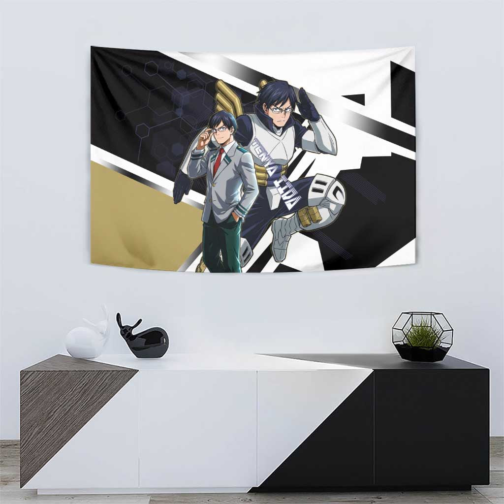 Tenya Iida Tapestry Dynamic Anime Action Illustration with Futuristic Hero Armor