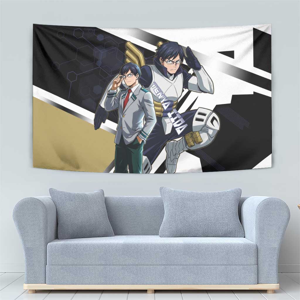 Tenya Iida Tapestry Dynamic Anime Action Illustration with Futuristic Hero Armor