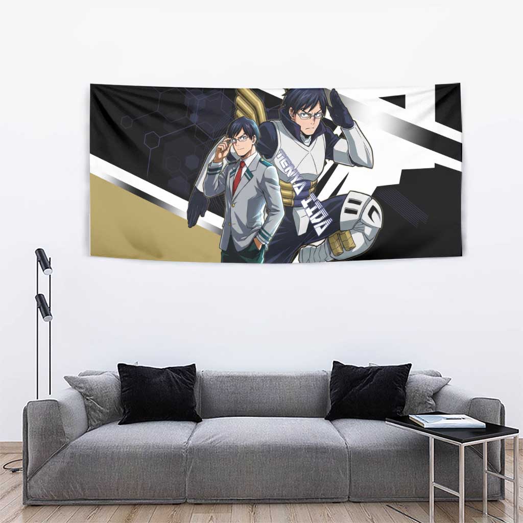 Tenya Iida Tapestry Dynamic Anime Action Illustration with Futuristic Hero Armor