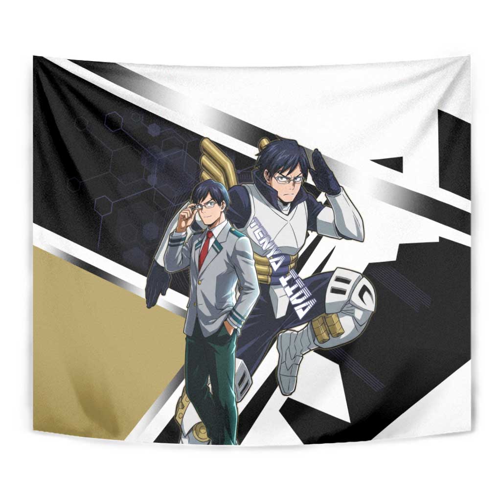 Tenya Iida Tapestry Dynamic Anime Action Illustration with Futuristic Hero Armor