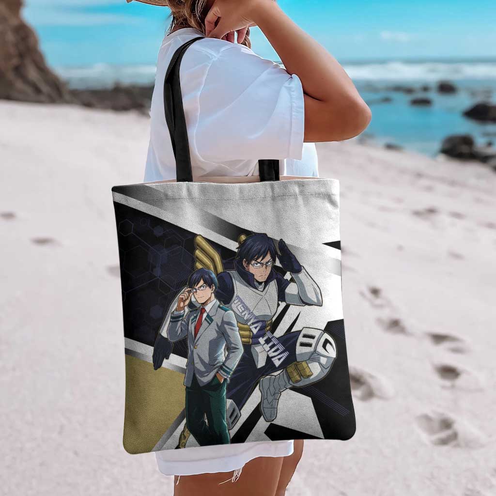 Tenya Iida Tote Bag Dynamic Anime Action Illustration with Futuristic Hero Armor