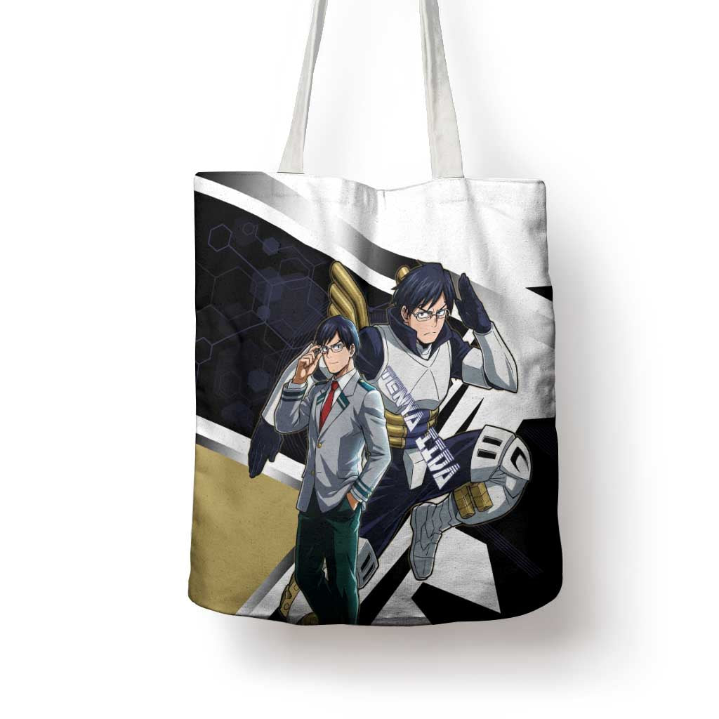 Tenya Iida Tote Bag Dynamic Anime Action Illustration with Futuristic Hero Armor