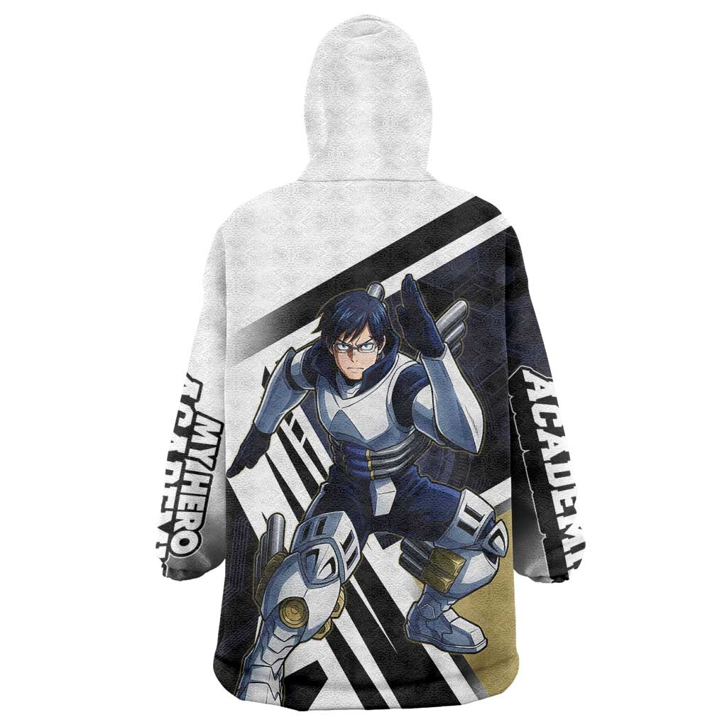 Tenya Iida Wearable Blanket Hoodie Dynamic Anime Action Illustration with Futuristic Hero Armor