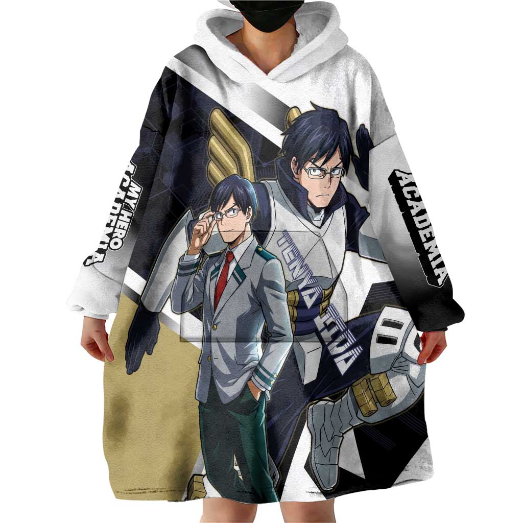 Tenya Iida Wearable Blanket Hoodie Dynamic Anime Action Illustration with Futuristic Hero Armor