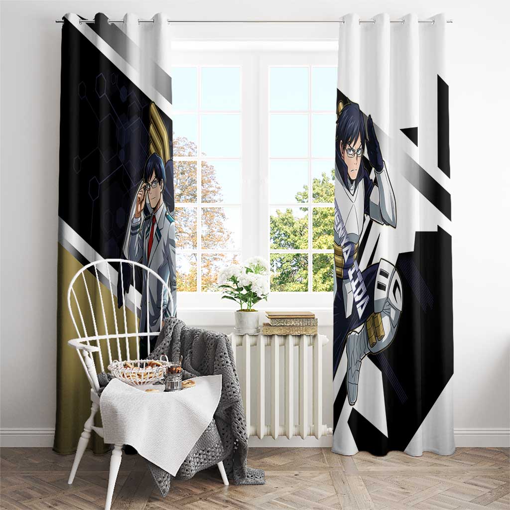Tenya Iida Window Curtain Dynamic Anime Action Illustration with Futuristic Hero Armor