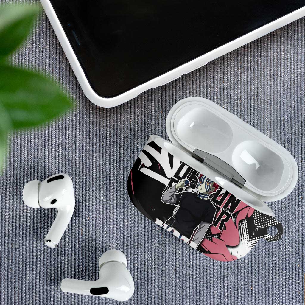 Akaza Demon Slayer AirPods Case Pink & Black Graffiti Anime Graphic
