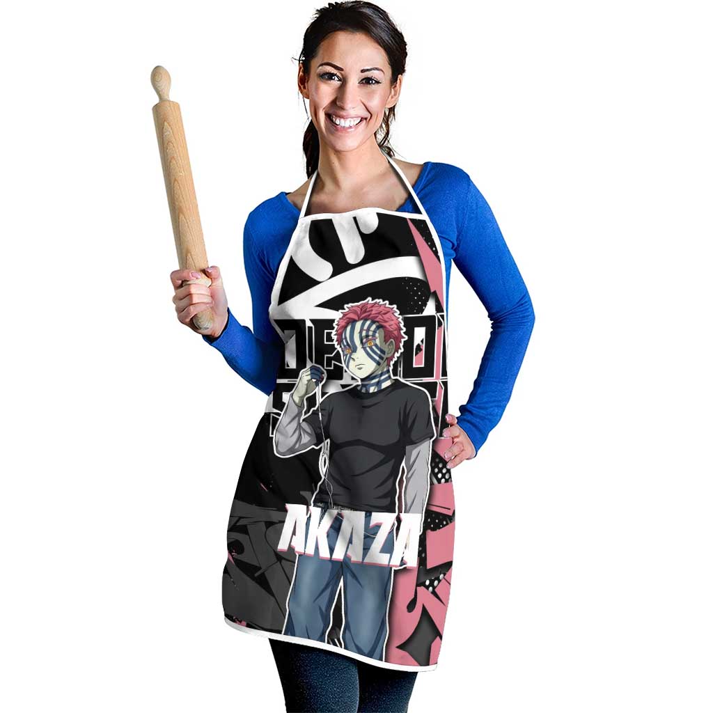 Akaza Demon Slayer Apron Pink & Black Graffiti Anime Graphic