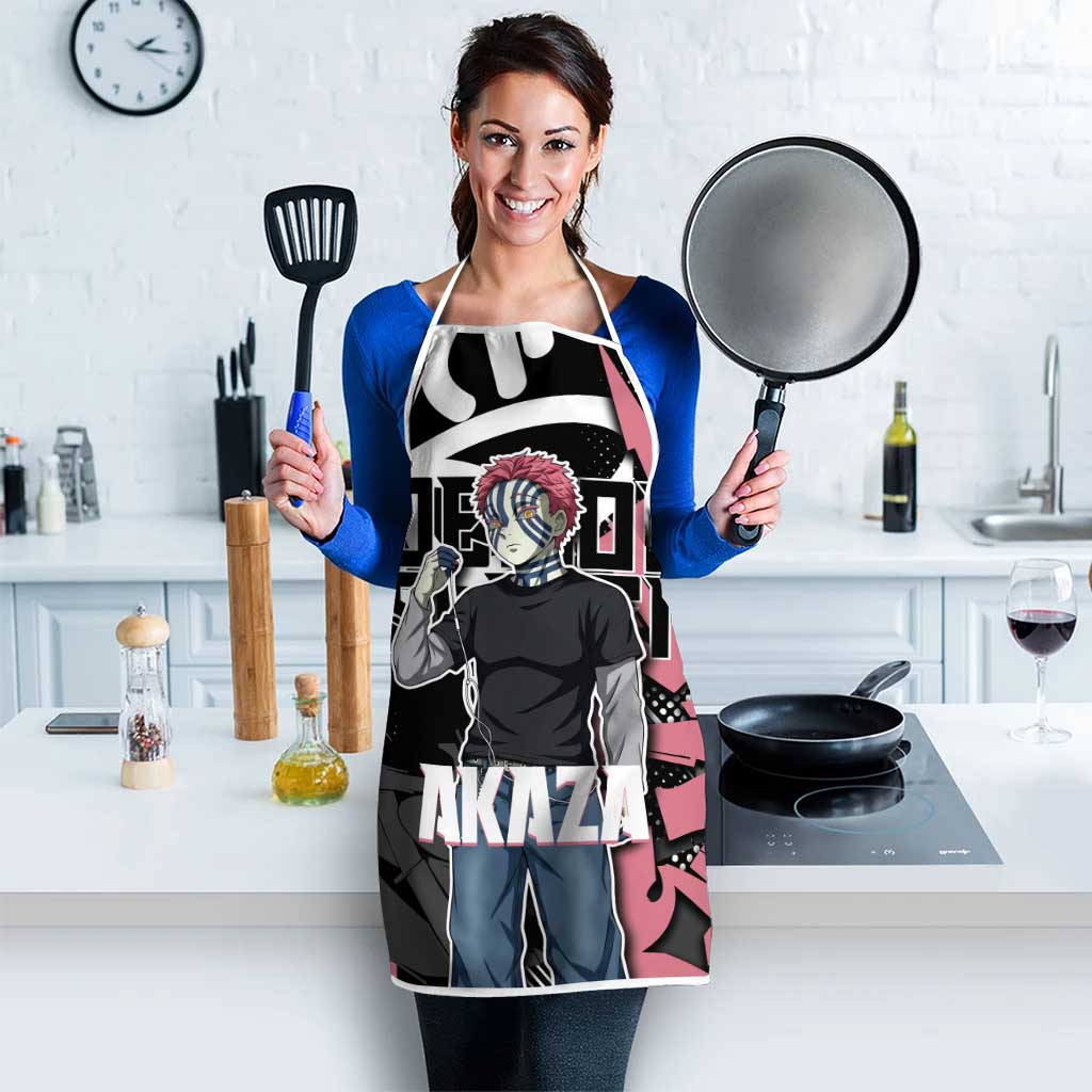 Akaza Demon Slayer Apron Pink & Black Graffiti Anime Graphic