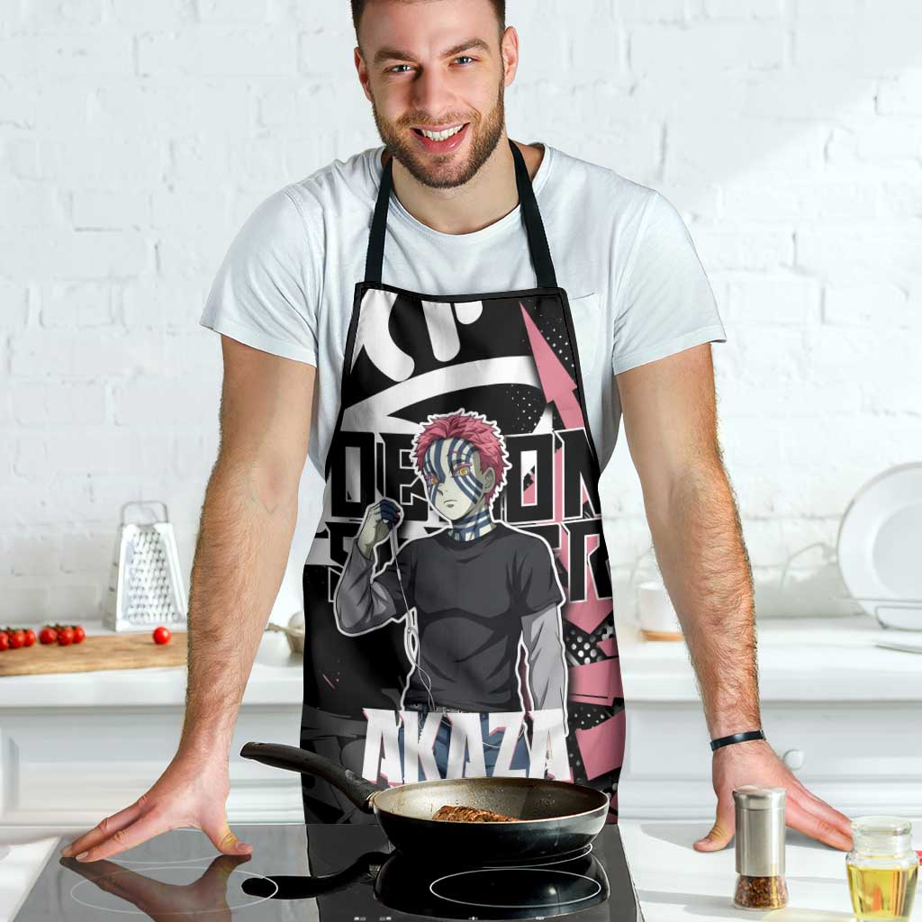 Akaza Demon Slayer Apron Pink & Black Graffiti Anime Graphic